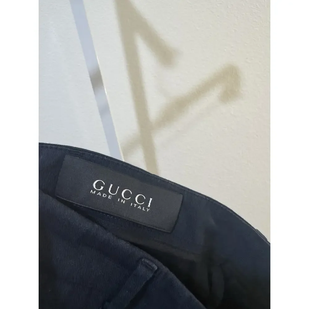 Gucci Men Riding Pants Navy Blue Cotton Blend Size 50 R Italy Size 34 US ITALY